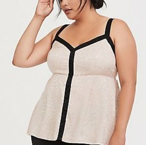 BNWT TORRID Tan Jacquard Babydoll Cami 14/16(1X)